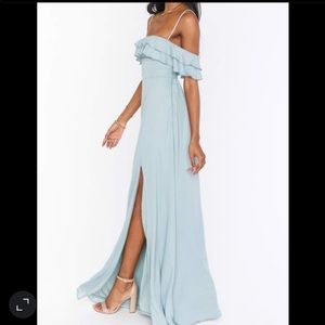 Show me your Mumu Emma Flutter Dress in Silver Sage